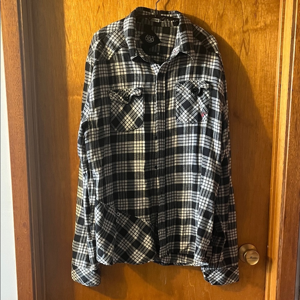 Men’s 686 Monochrome Plaid Cotton Shirt XL